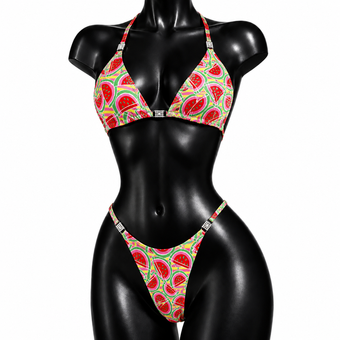 Melony Red NPC Posing Bikini - Red/ Green