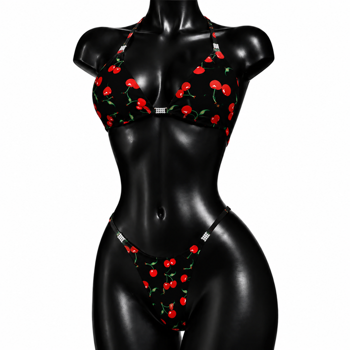 Black Cherry NPC Posing Bikini - Red/ Black