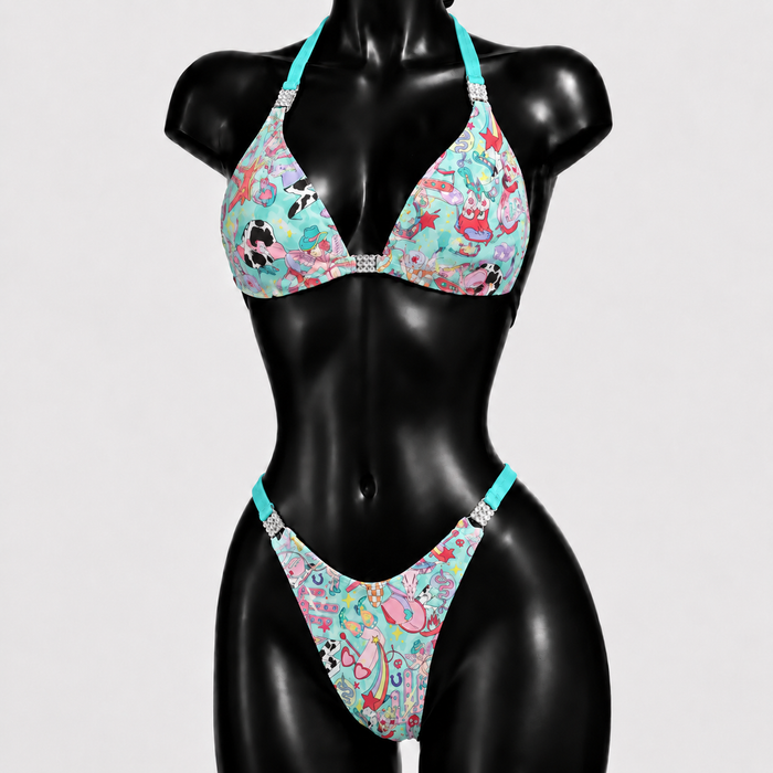 Howdy NPC Posing Bikini - Aqua/ Pink