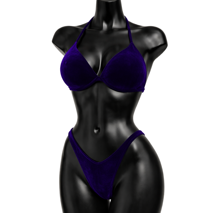 Navy Velvet IFBB Bikini Fitness Posing Suit
