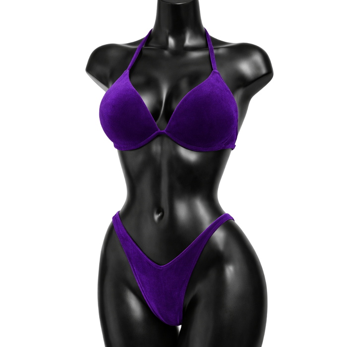 Purple Velvet IFBB Bikini Fitness Posing Suit